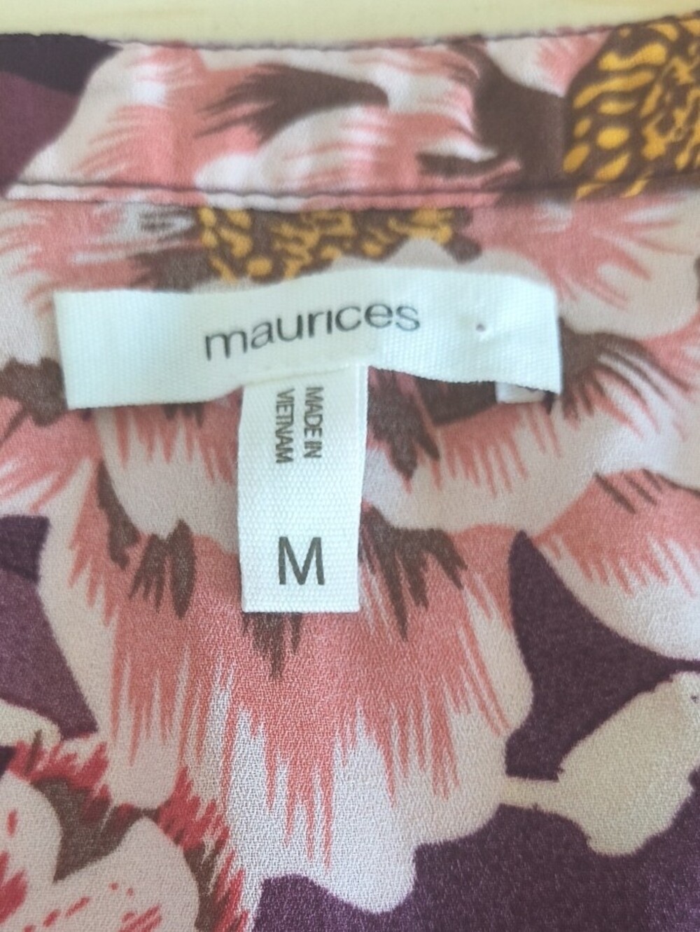 Maurices Plum Sleeveless Floral V-Neck Camisole with Pink Blooms - Picture 2 of 3